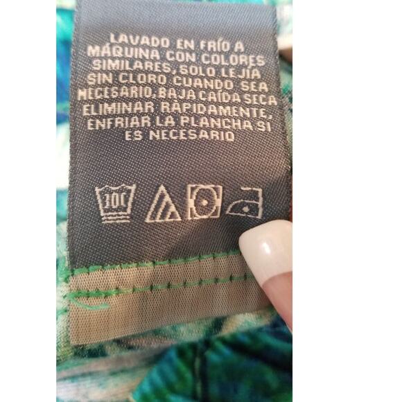 Caribbean Joe Pants Womens Size PL Casual Travel Tropical Rayon Wide Leg Cropped - Picture 6 of 6